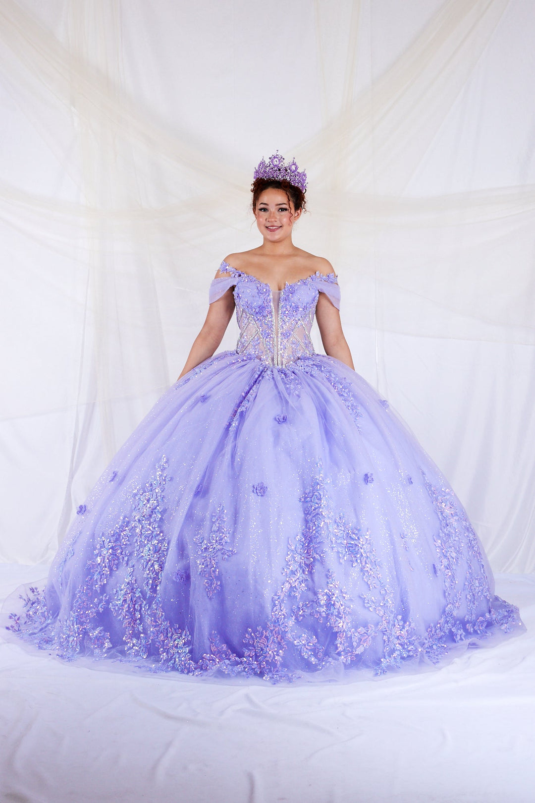 3D Floral Off Shoulder Ball Gown by Calla SCL-30042