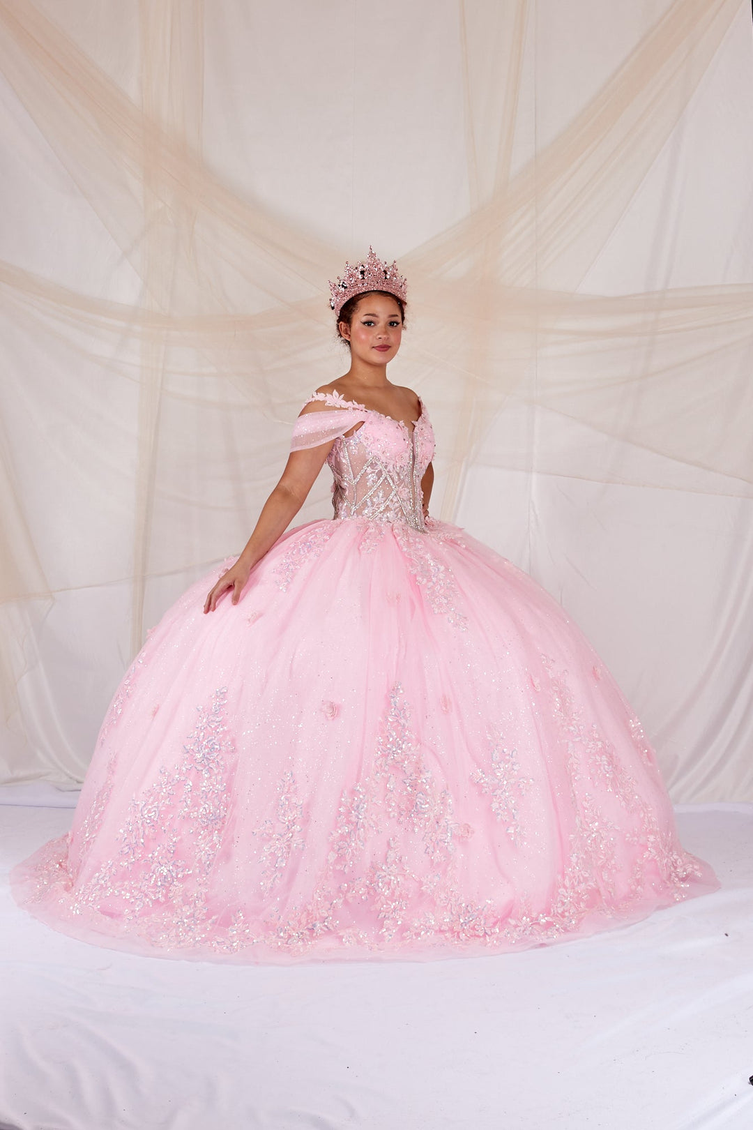 3D Floral Off Shoulder Ball Gown by Calla SCL-30042