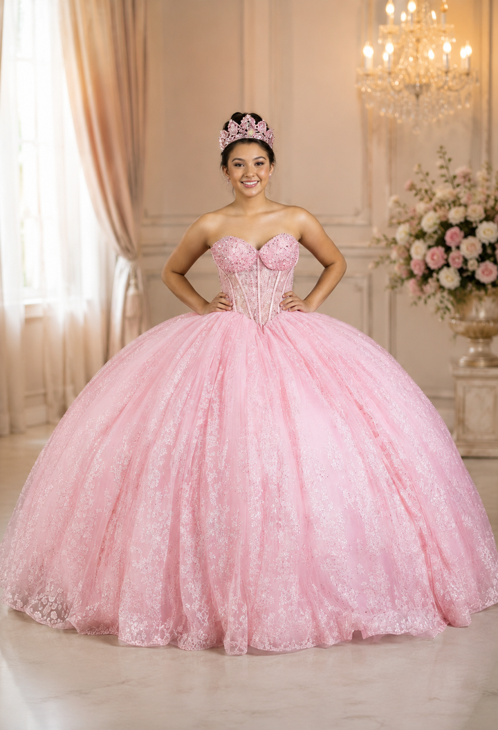 Applique Strapless Corset Ball Gown by Calla SCL-30043