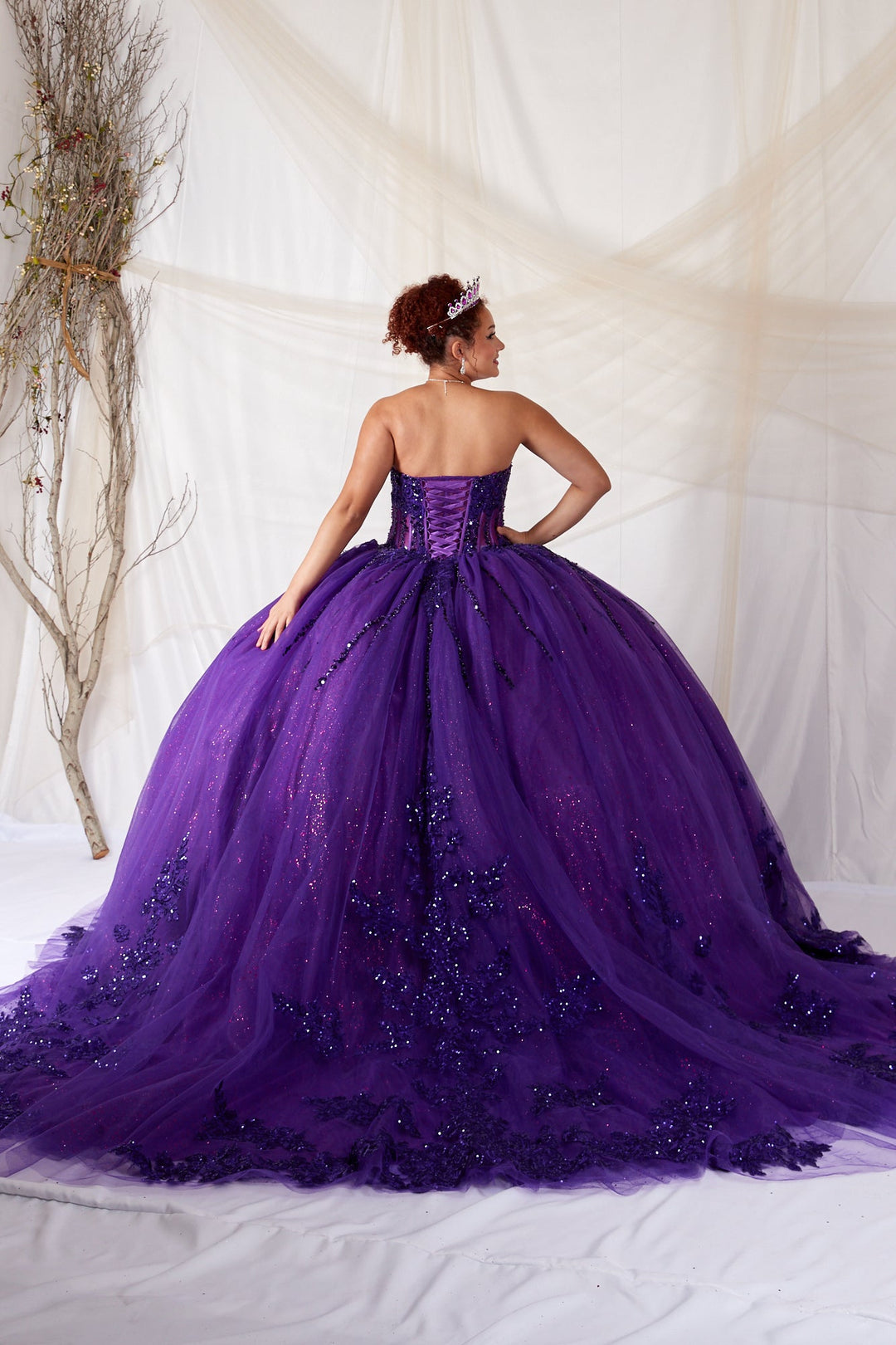 Applique Strapless Corset Ball Gown by Calla SCL-30044