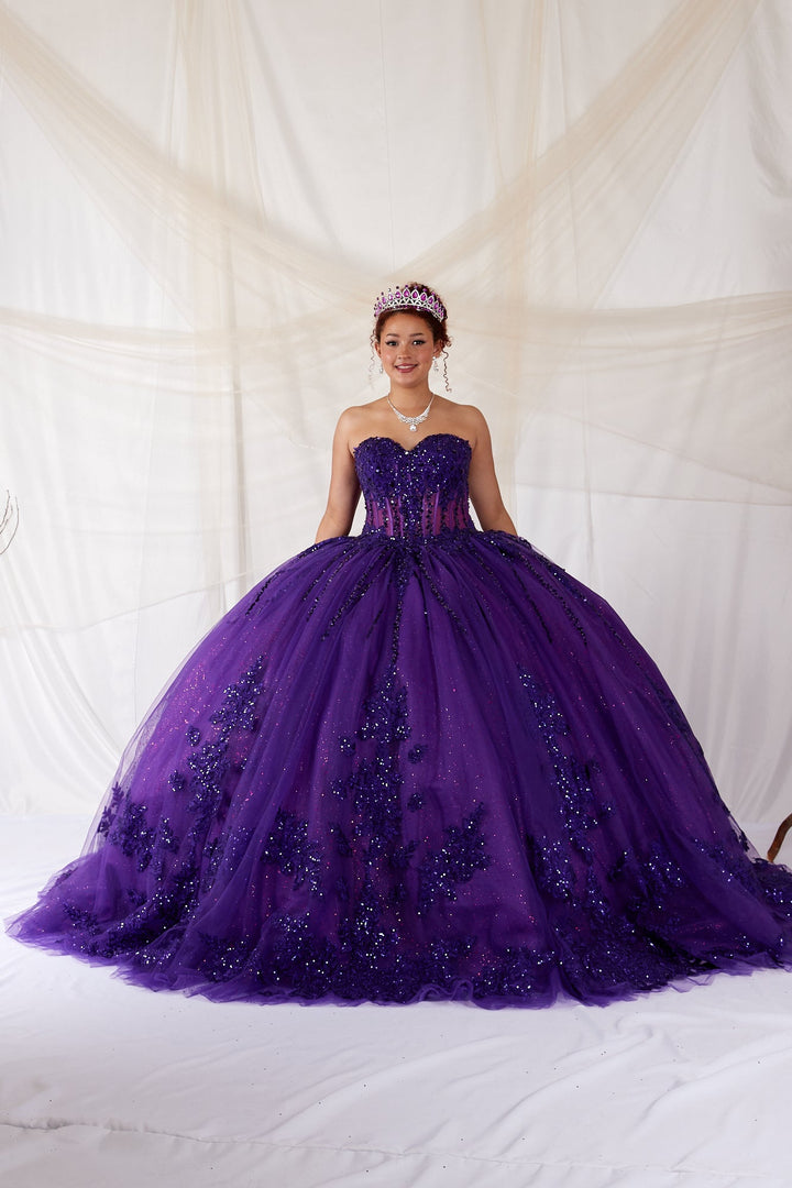Applique Strapless Corset Ball Gown by Calla SCL-30044