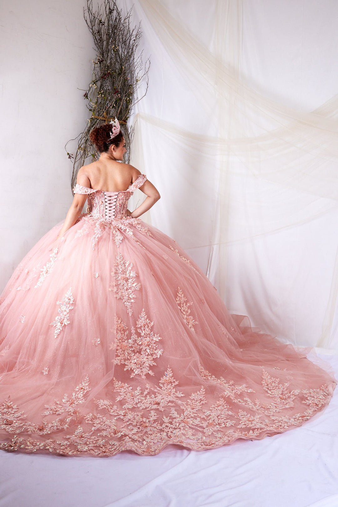 Applique Off Shoulder Ball Gown by Calla SCL-30046