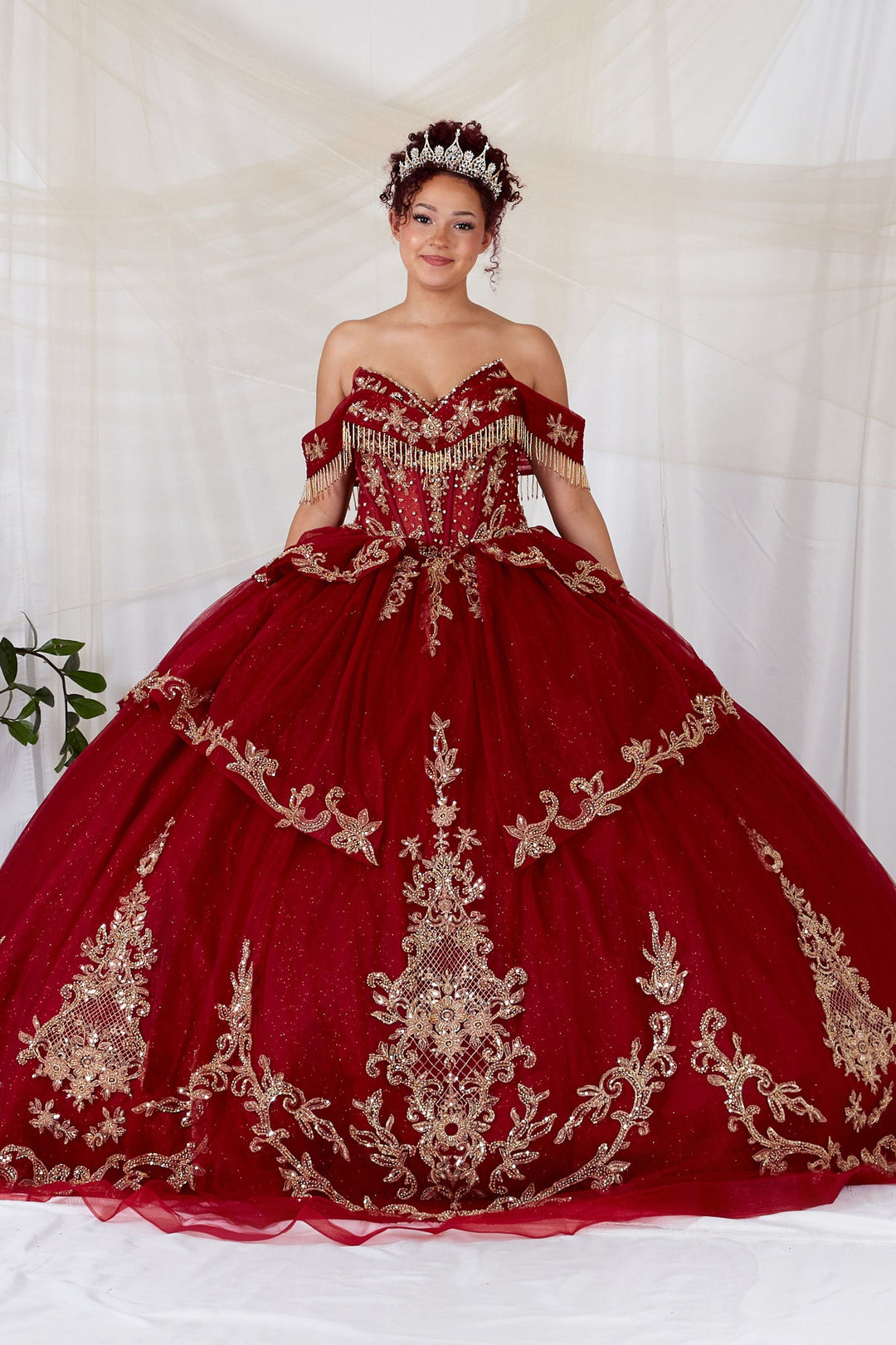 Applique Off Shoulder Ball Gown by Calla SCL-30048