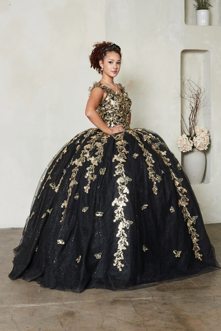 3D Butterfly Off Shoulder Ball Gown by Calla SCL-30021
