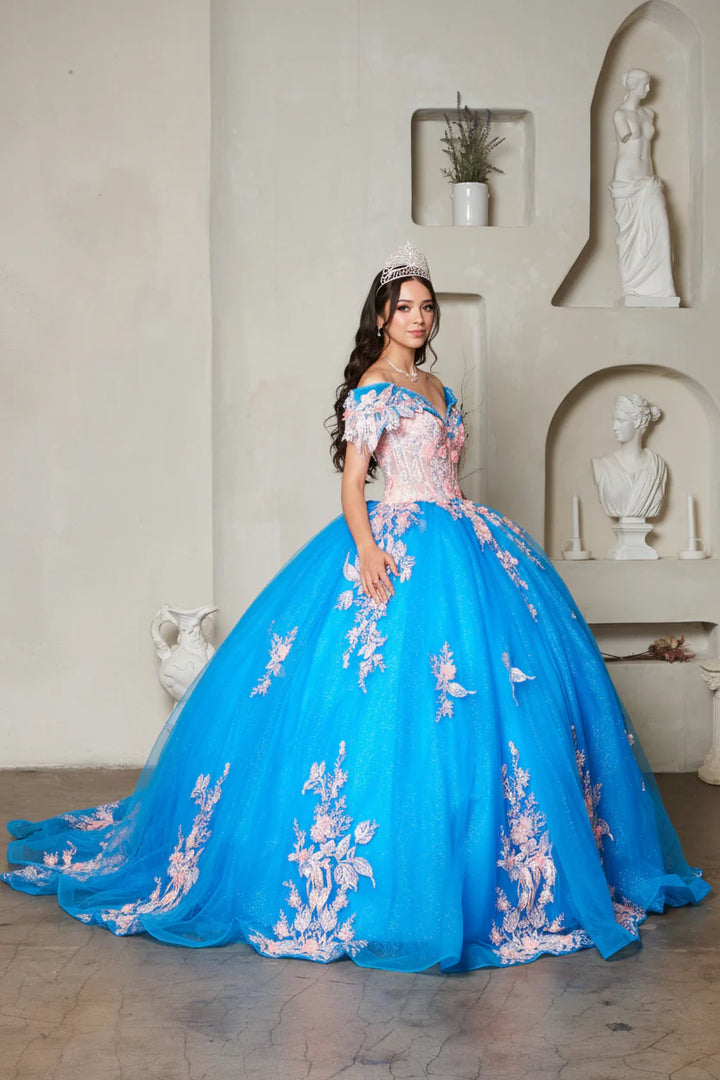 3D Floral Off Shoulder Ball Gown by Calla SCL-30025