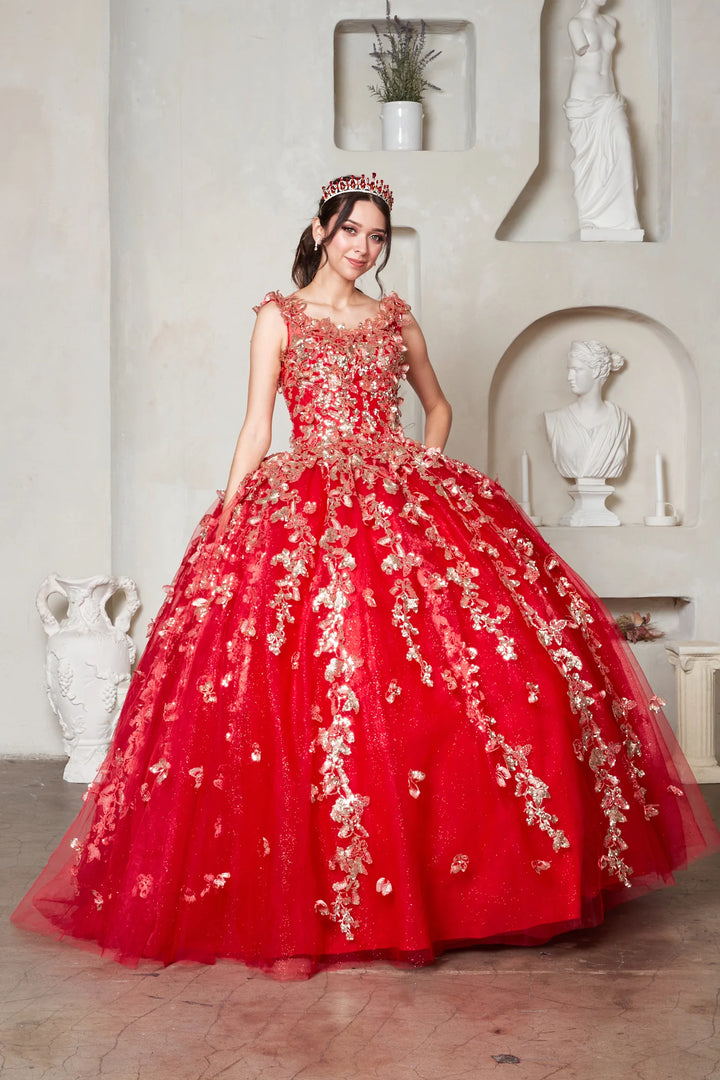 3D Butterfly Off Shoulder Ball Gown by Calla SCL-30021
