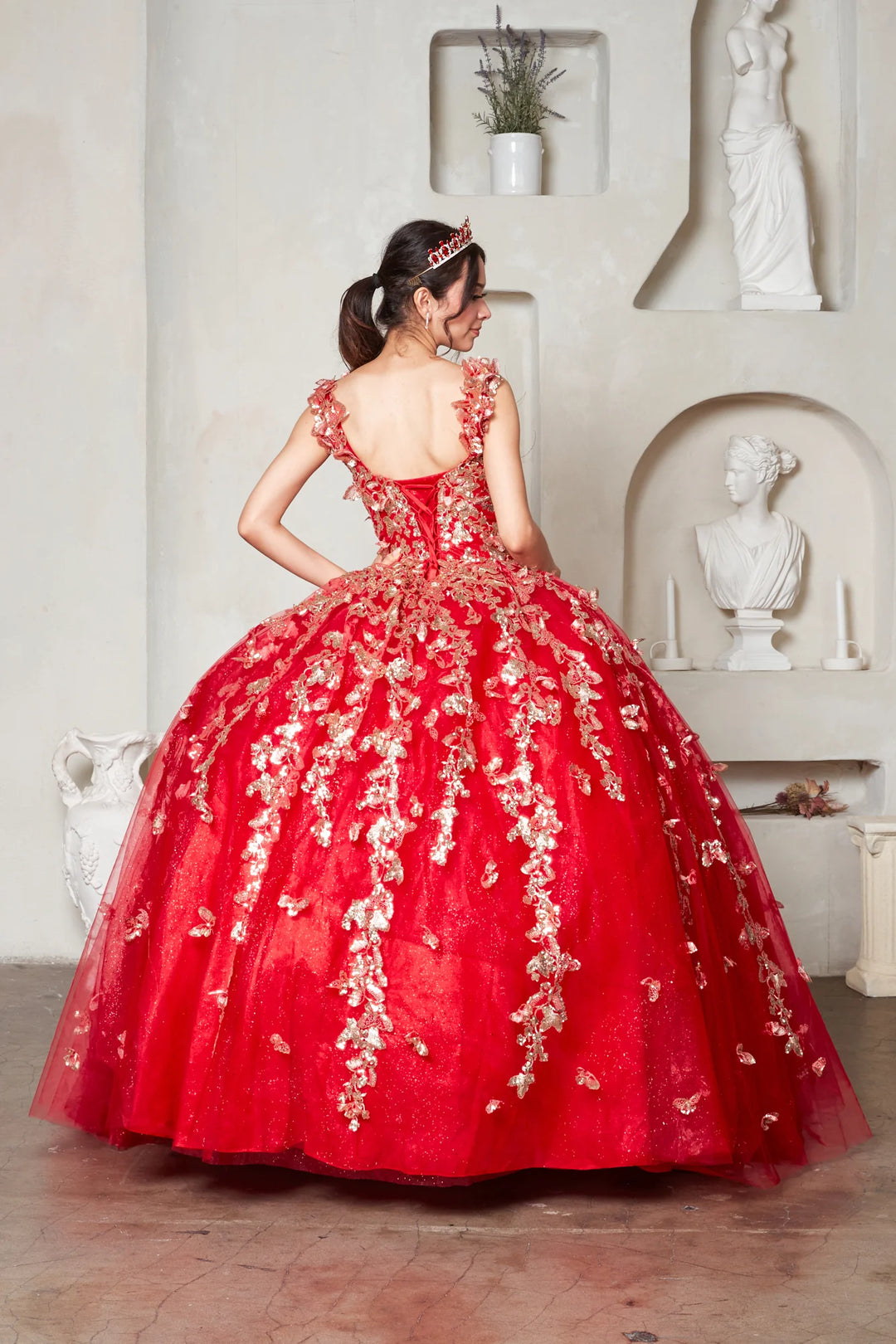 3D Butterfly Off Shoulder Ball Gown by Calla SCL-30021