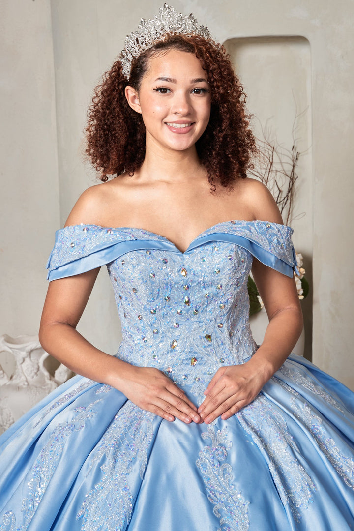 Satin Off Shoulder Ball Gown by Calla SCL-30019