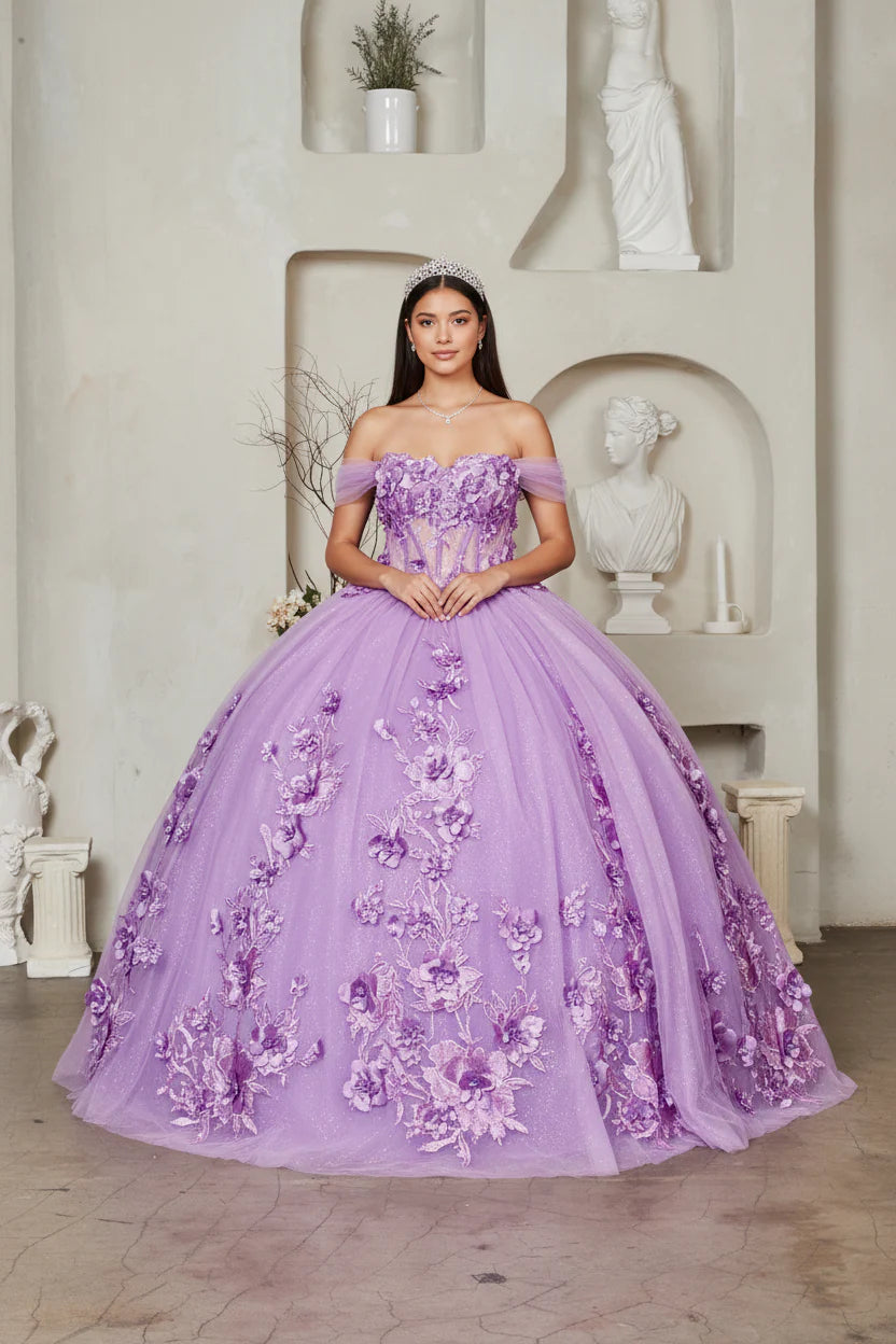 Strapless Puff Sleeve Ball Gown by Calla SCL-30024