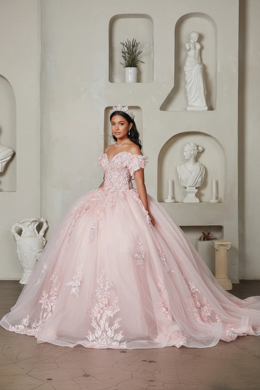 3D Floral Off Shoulder Ball Gown by Calla SCL-30025