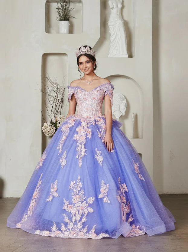 3D Floral Off Shoulder Ball Gown by Calla SCL-30025