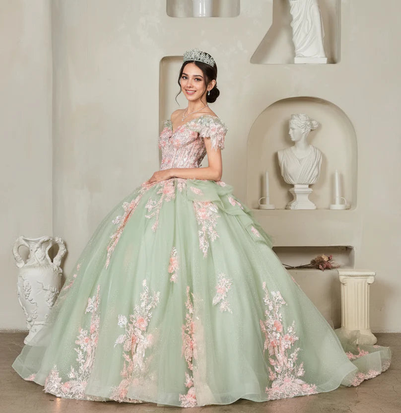 3D Floral Off Shoulder Ball Gown by Calla SCL-30025