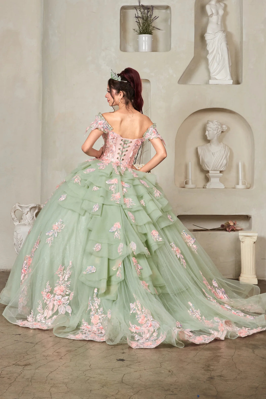 3D Floral Off Shoulder Ball Gown by Calla SCL-30025