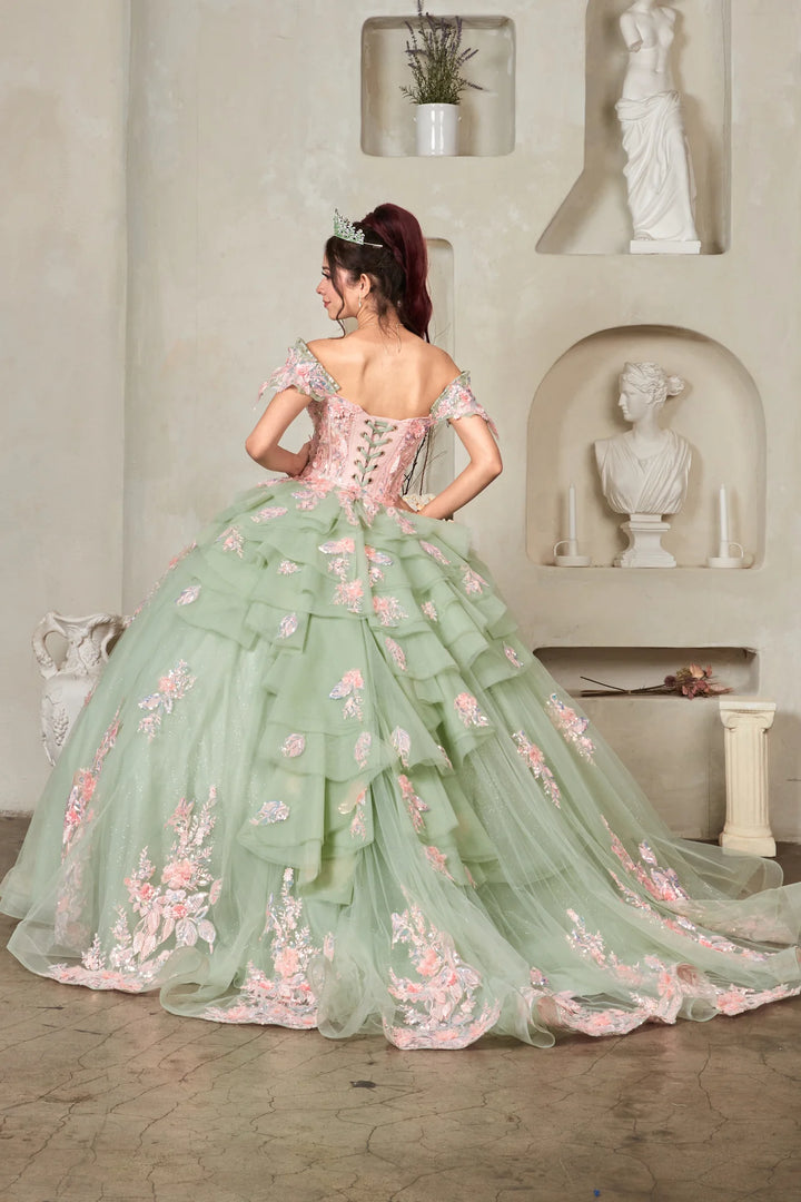 3D Floral Off Shoulder Ball Gown by Calla SCL-30025