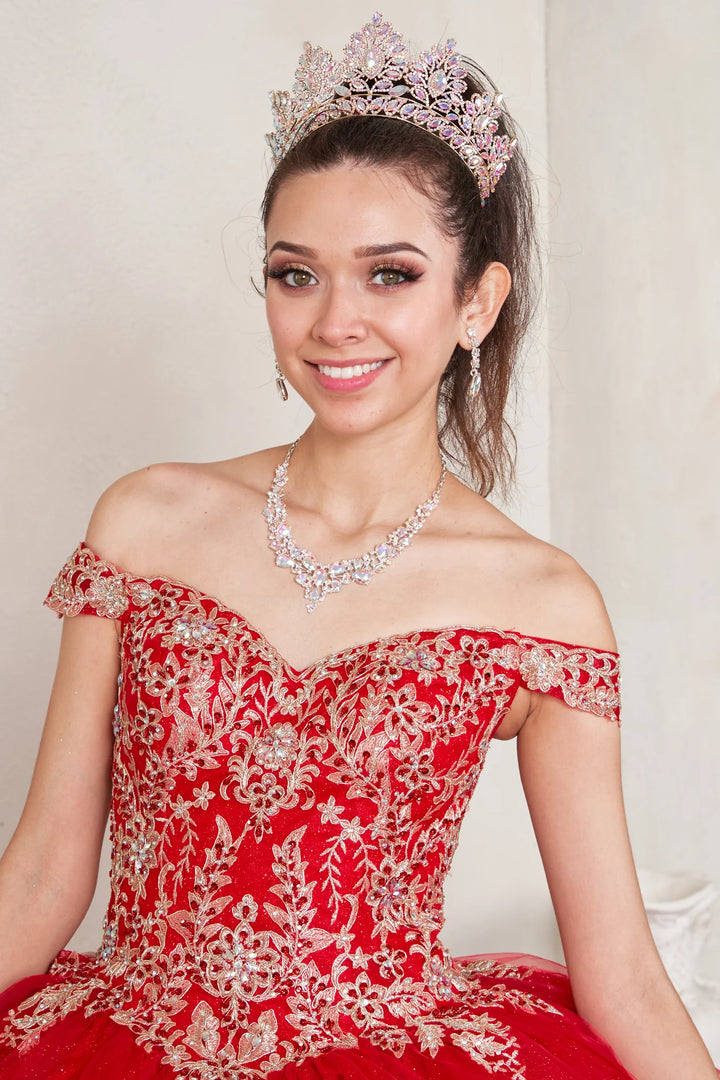 Applique Off Shoulder Ball Gown by Calla SCL-30018