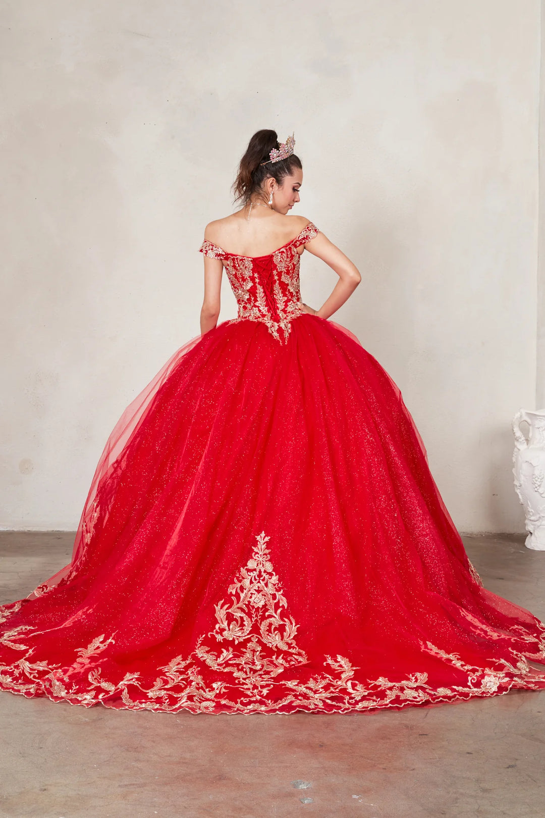 Applique Off Shoulder Ball Gown by Calla SCL-30018