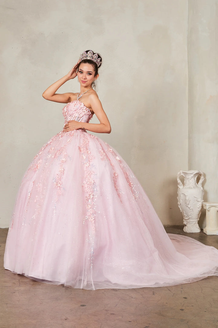 3D Floral Strapless Ball Gown by Calla SCL-30022