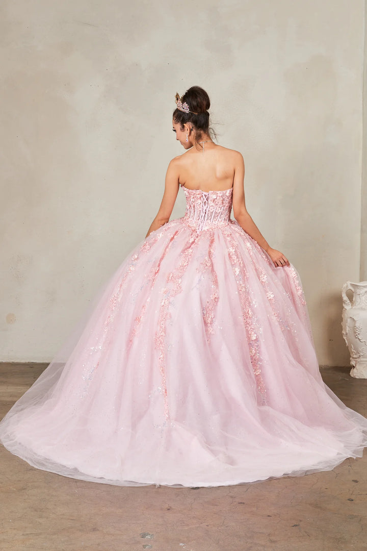 3D Floral Strapless Ball Gown by Calla SCL-30022
