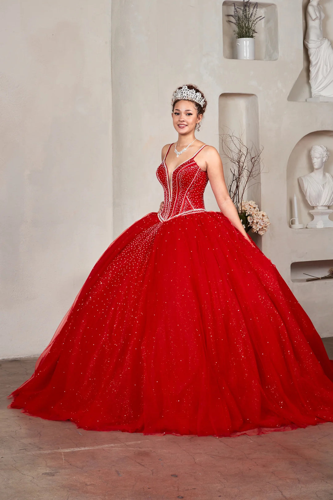 Beaded Sleeveless Ball Gown by Calla SCL-30017