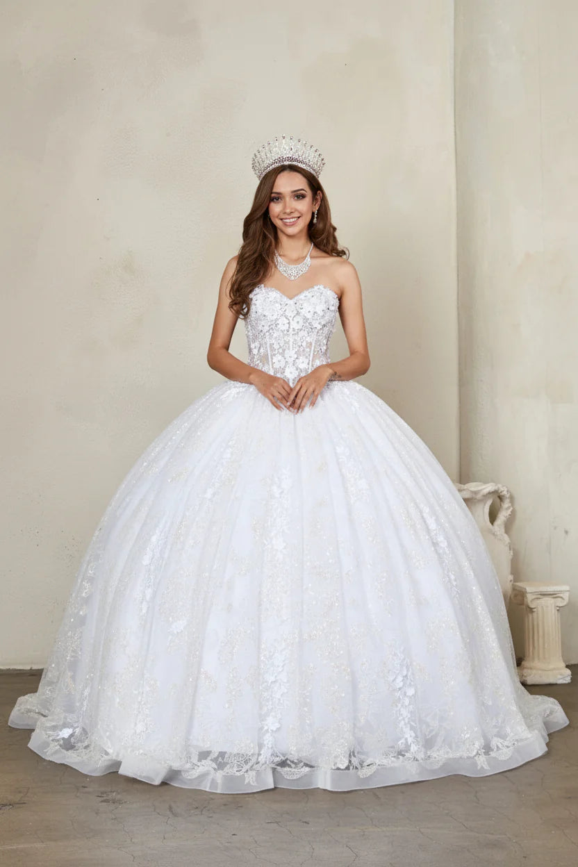 3D Floral Strapless Ball Gown by Calla SCL-30023