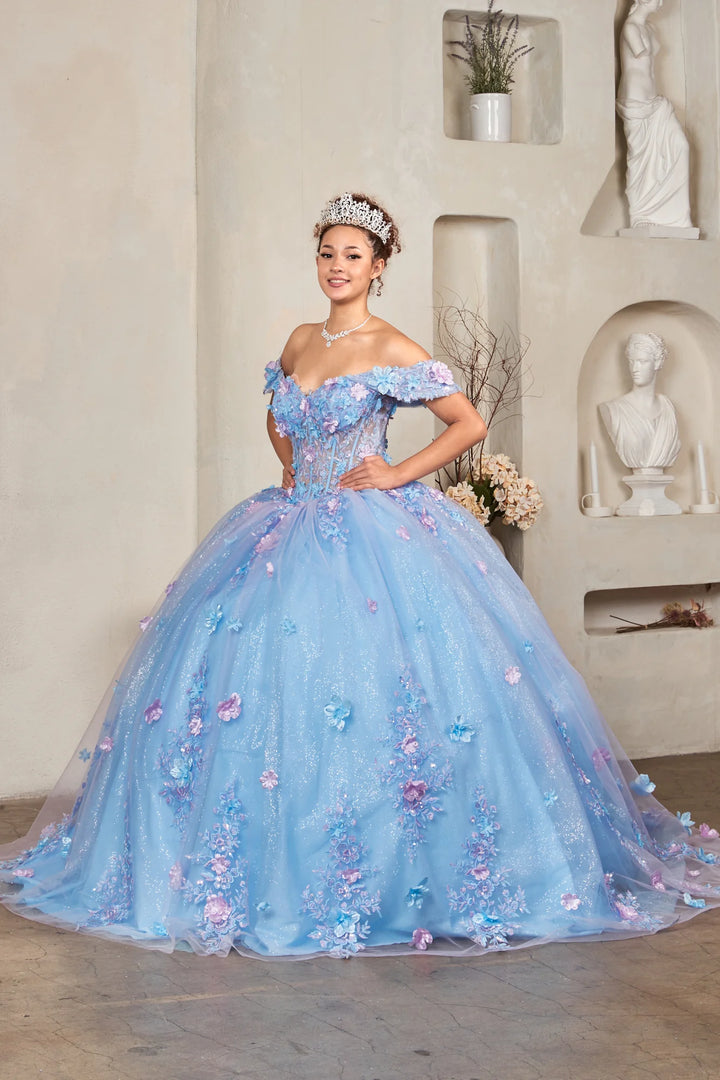 3D Floral Off Shoulder Ball Gown by Calla SCL-30026