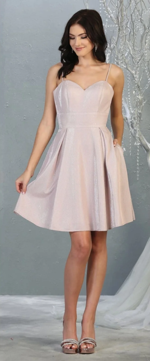 Glitter Short Sleeveless Dress by May Queen MQ1791