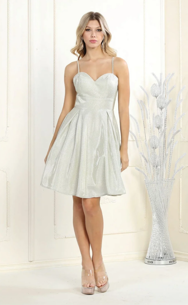 Glitter Short Sleeveless Dress by May Queen MQ1791