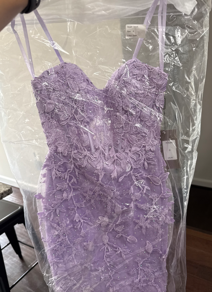 Applique Short Strapless Dress by Amelia Couture 7053S - Outlet