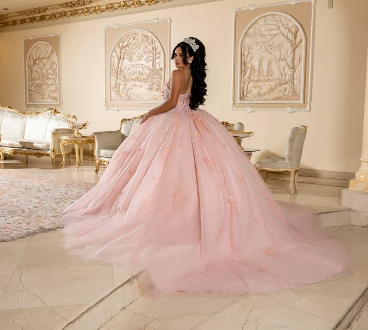 Applique Strapless Ball Gown by May Queen LK288