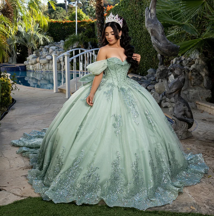 Applique Sweetheart Ball Gown by May Queen LK287
