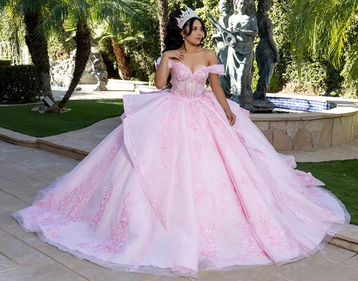 Off Shoulder Mini Skirt Ball Gown by May Queen LK304