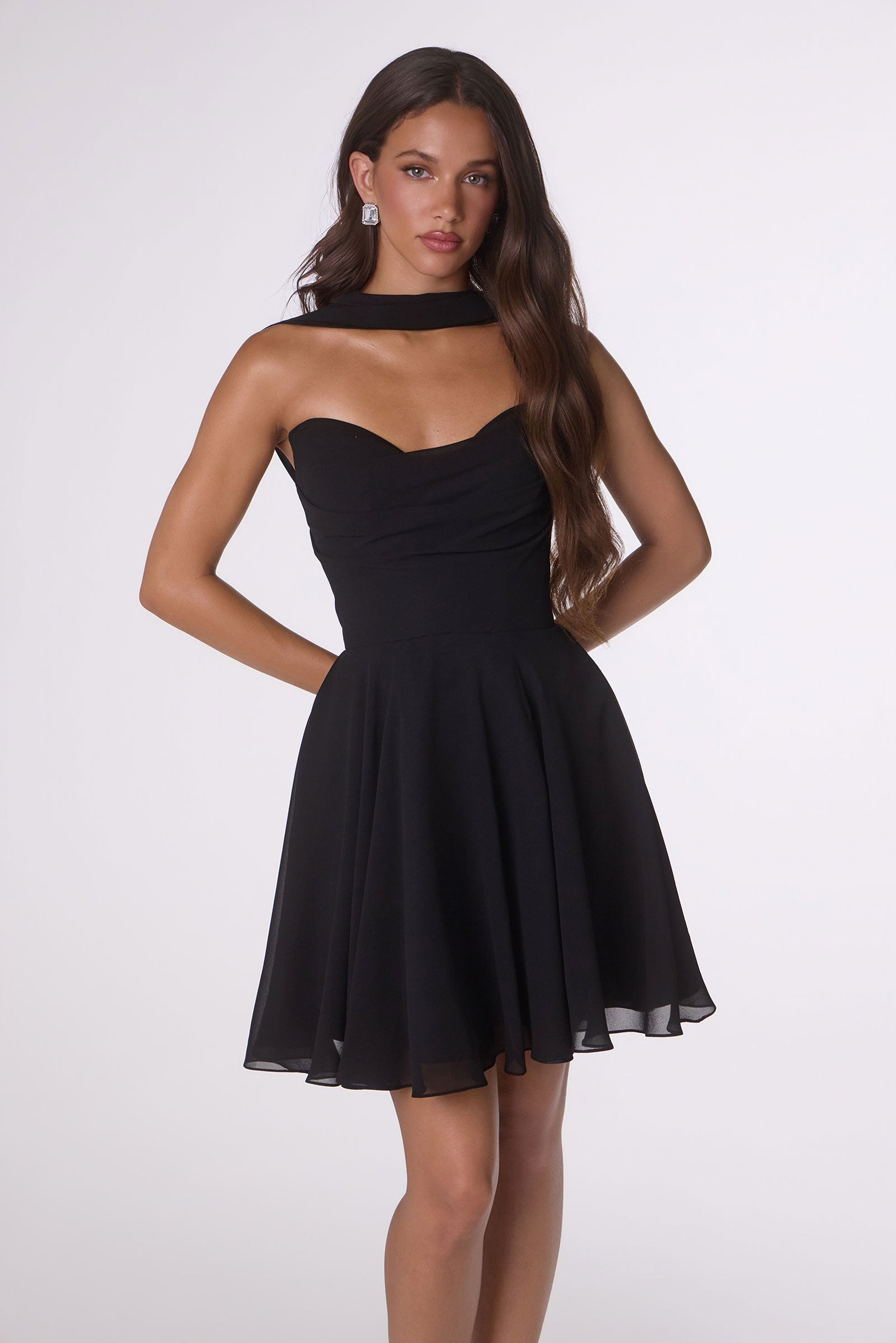 Chiffon Short Strapless Dress by Amoris T709 – ABC Fashion
