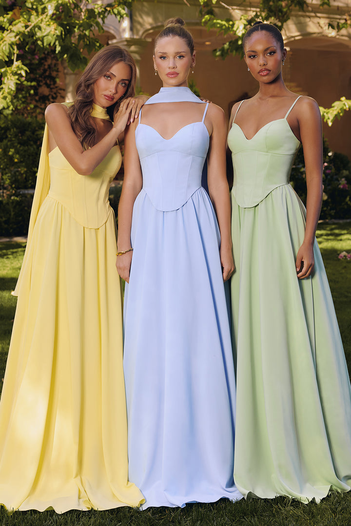 Chiffon Sleeveless A-line Gown by Amoris T711