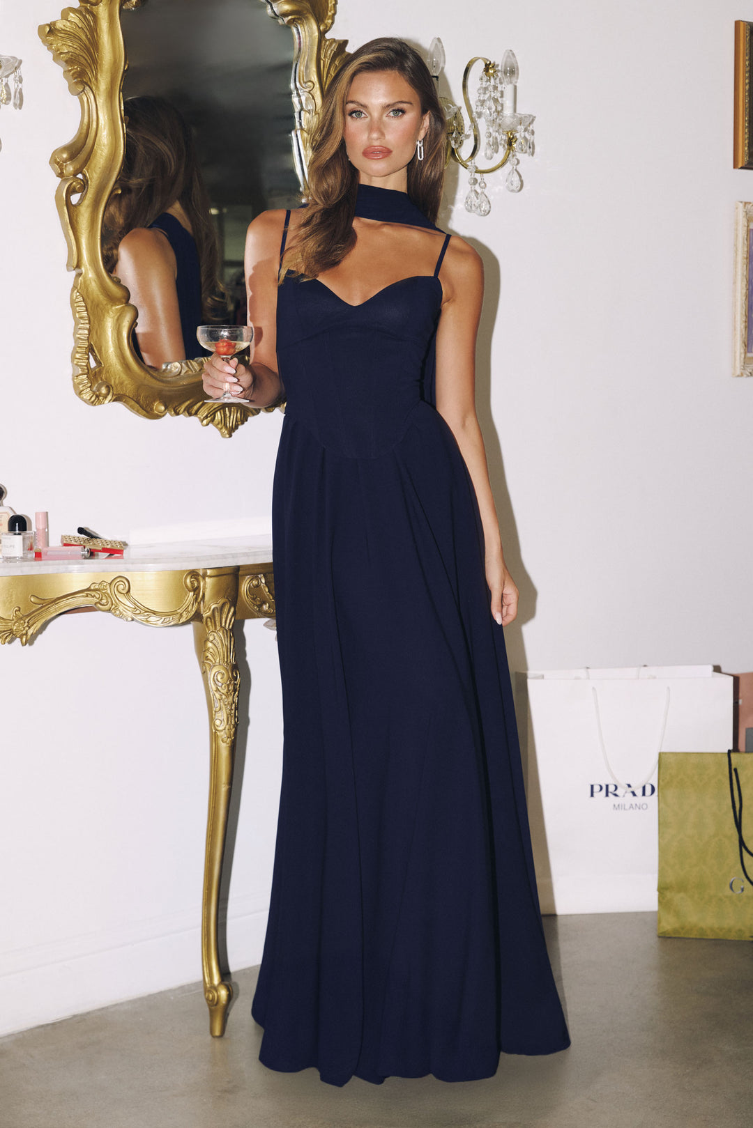 Chiffon Sleeveless A-line Gown by Amoris T711