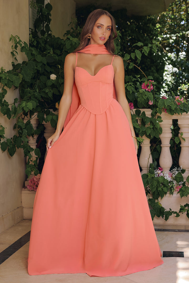 Chiffon Sleeveless A-line Gown by Amoris T711