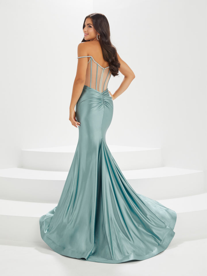 Off Shoulder Corset Mermaid Dress by Tiffany Designs 16003