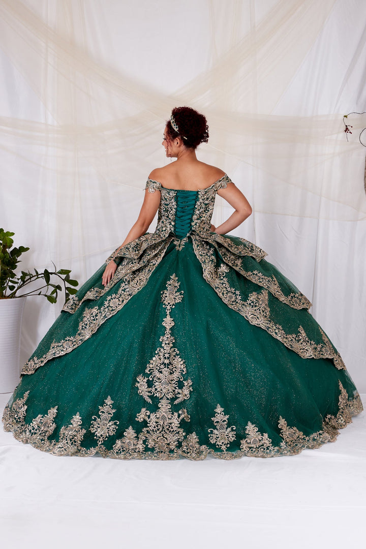Applique Off Shoulder Layered Ball Gown by Calla WB-20525
