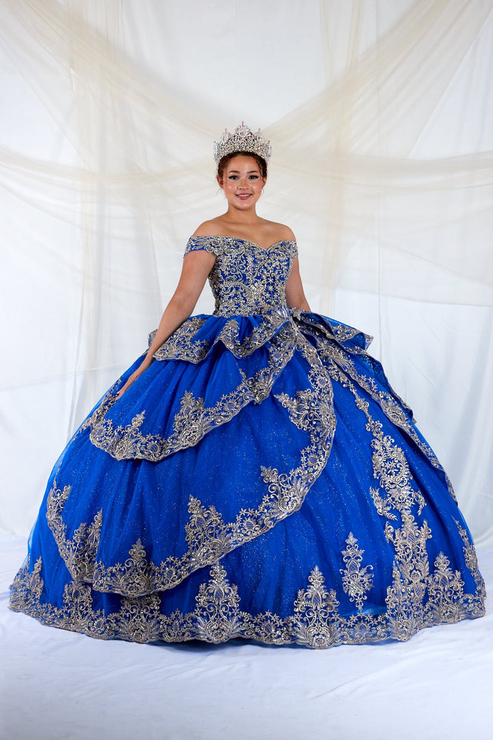 Applique Off Shoulder Layered Ball Gown by Calla WB-20525