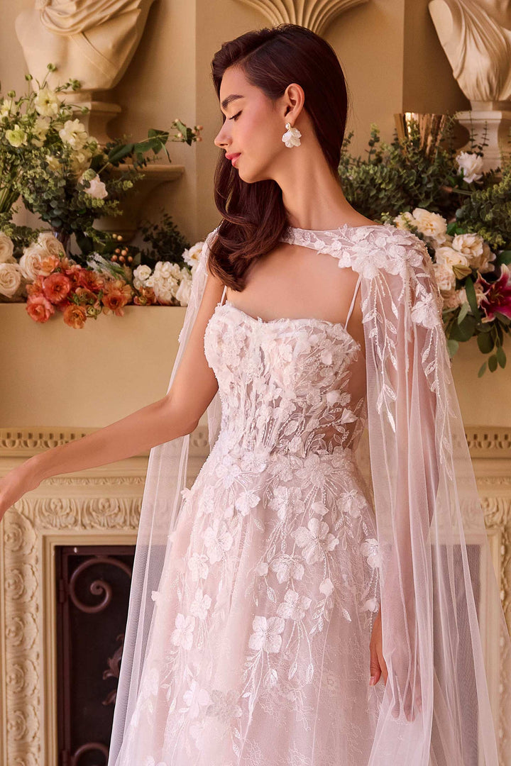 Sleeveless Cape Bridal Gown by Ladivine WL030