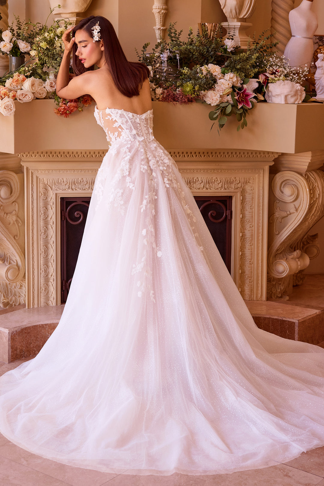 Strapless Long Sleeve Bridal Gown by Ladivine WL032
