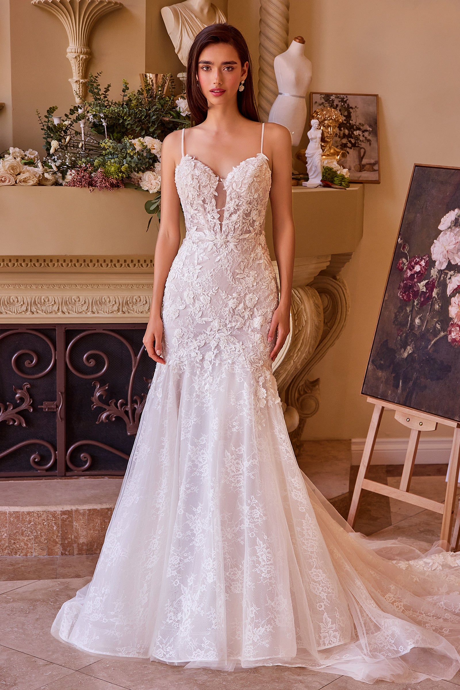 Fitted Cold Shoulder Bridal Gown by Ladivine WL051 – ABC Fashion
