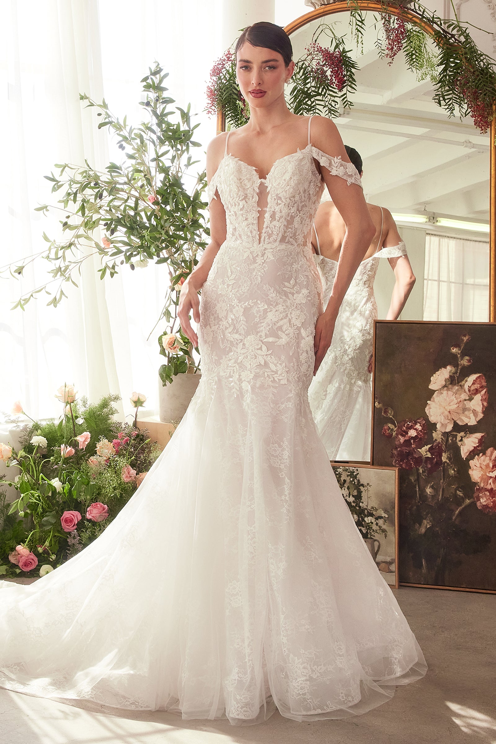 Fitted Cold Shoulder Bridal Gown by Ladivine WL051 – ABC Fashion