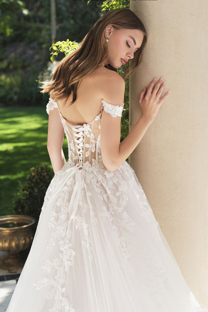 Applique Off Shoulder Bridal Gown by Ladivine WL057