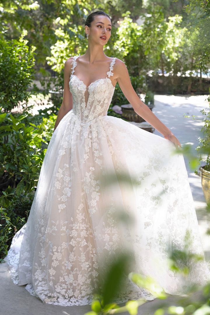 Applique Sleeveless Bridal Gown by Ladivine WL058