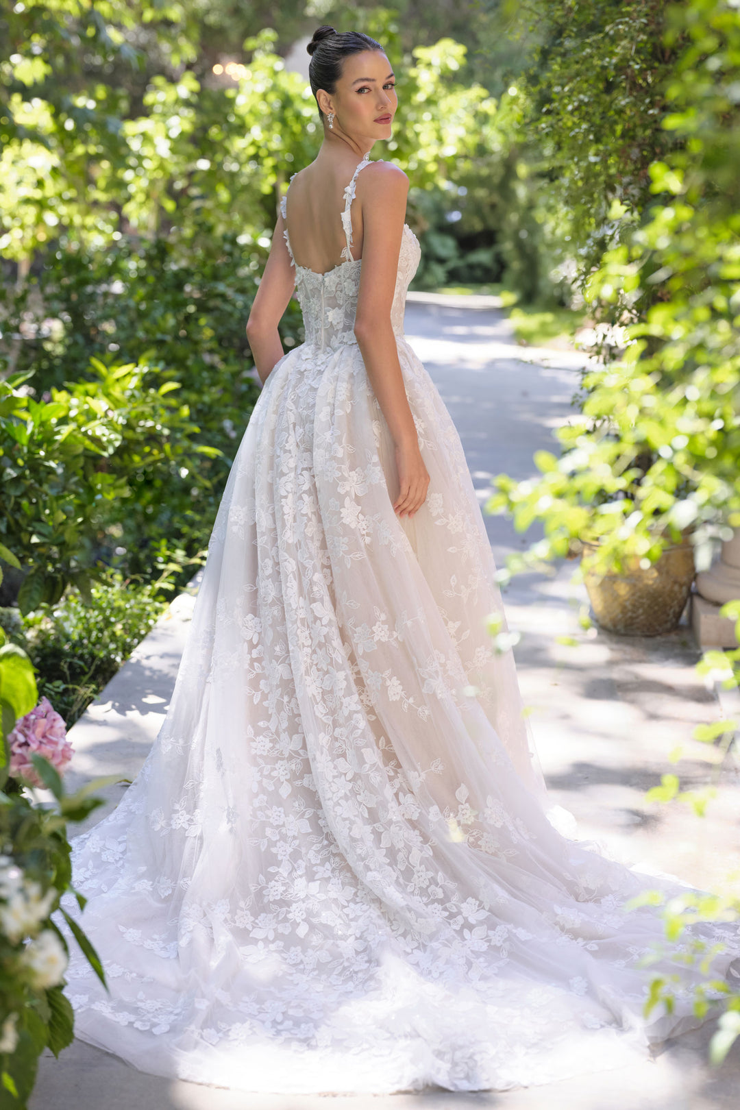 Applique Sleeveless Bridal Gown by Ladivine WL058