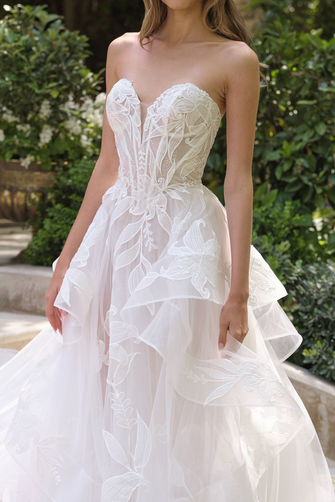 Strapless Ruffled Bridal Gown by Ladivine WL059