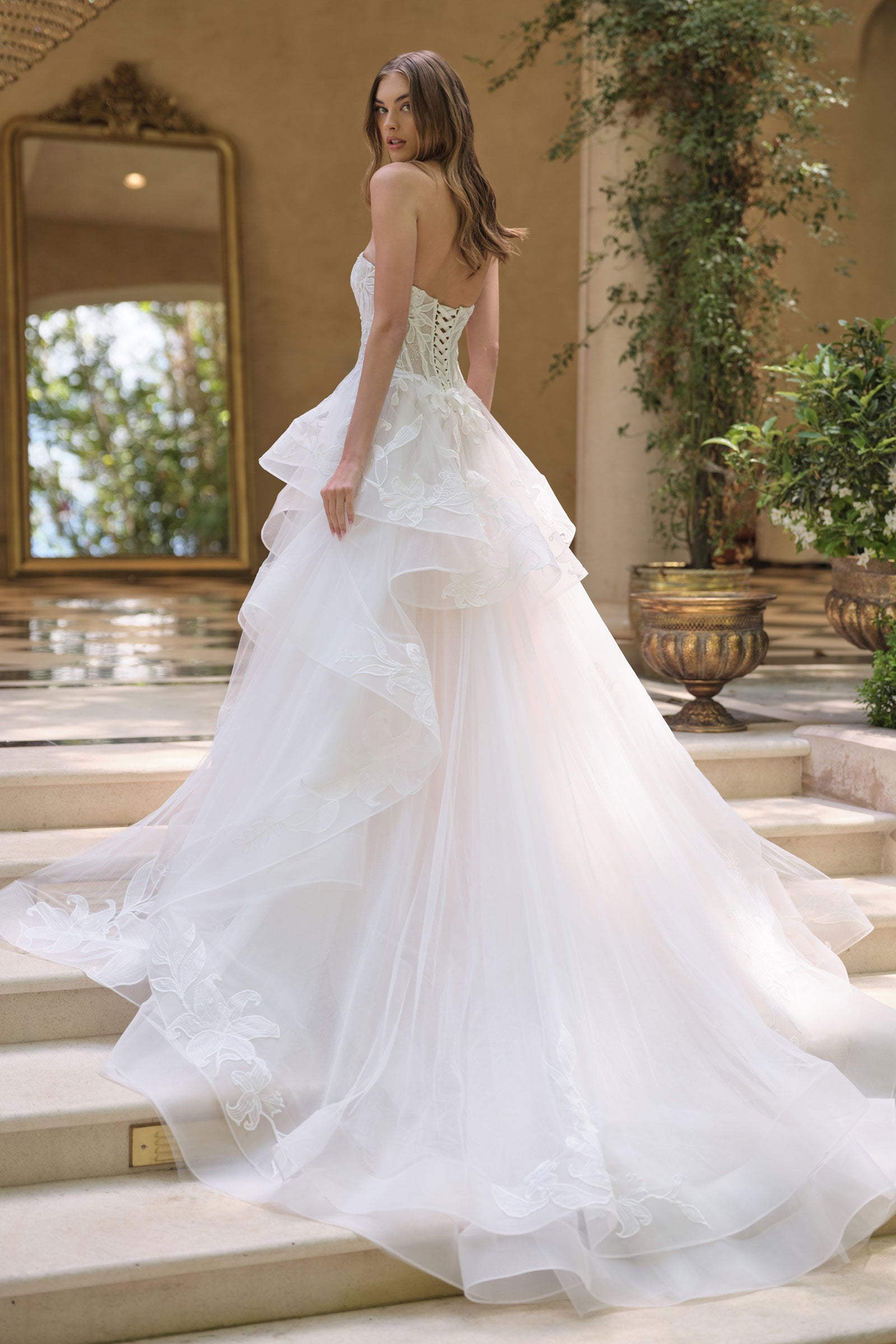 Strapless Layered Bridal Gown by Ladivine WL059 – ABC Fashion