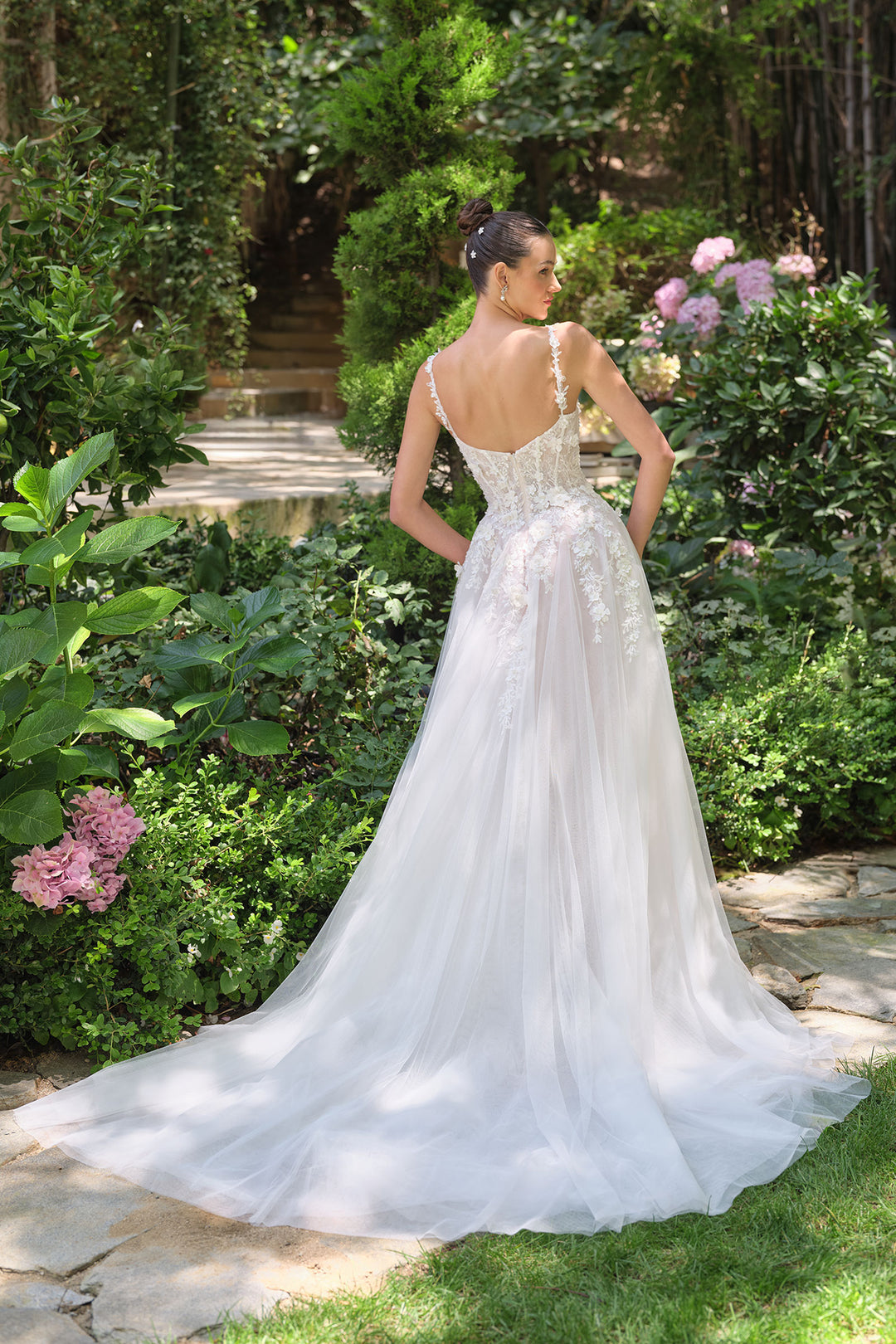 3D Floral V-Neck Bridal Gown by Ladivine WL063