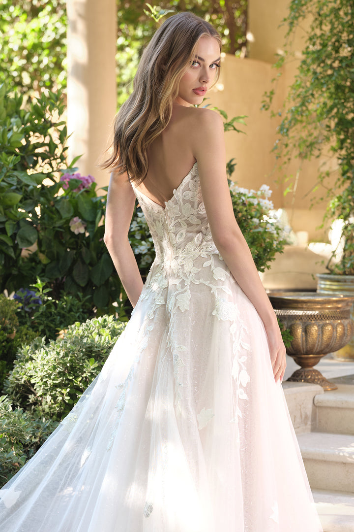 Applique Strapless Bridal Gown by Ladivine WL070