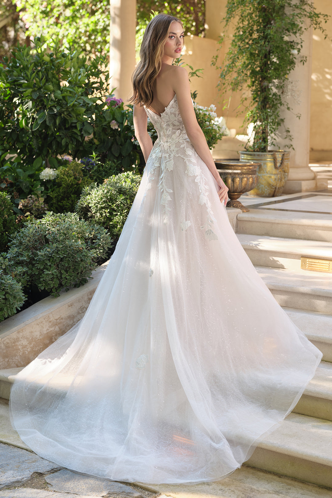 Applique Strapless Bridal Gown by Ladivine WL070